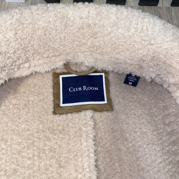 Club Room Tan Faux Suede Sherpa-Lined Jacket - Picture 7 of 12